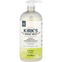 Kirk's, Maitinamasis 3 viename valiklis nuo galvos iki kojų su kadagiais ir laimu, 946 ml