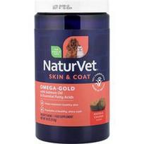 NaturVet, Omega-aukso nepakeičiamos riebalų rūgštys + lašišos aliejus, šunims ir katėms, 180 minkštų kramtomųjų, 18 uncijų (513 g)