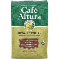 Cafe Altura, Ekologiška kava, pusryčių mišinys, nesmulkintos pupelės, vidutinio skrudinimo, 10 uncijų (283 g)