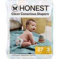 The Honest Company, Švarios sąmoningos™ sauskelnės, 3 dydis, 16-28 svarai, Kaktusas Cuties, 27 sauskelnės