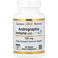 California Gold Nutrition, Andrographis Immune su AP-Bio, Andrographis ekstraktas su vitaminu C ir cinku, 100 mg, 120 tablečių