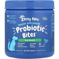 Zesty Paws, Senjorų pažangūs probiotikų kąsniai™, šunims, senjorams, vištiena, 90 minkštų kramtomųjų, 11.1 uncijos (315 g)
