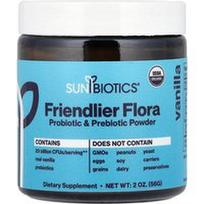 Sunbiotics, Draugiškesni floros probiotikų ir prebiotikų milteliai, vanilė, 2 uncijos (56 g)