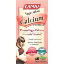 CATALO, Vegetariška kalcio formulė, prenatalinis dumblių kalcis su Acerola vitaminu C, 60 vegetariškų tablečių
