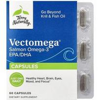 Terry Naturally, „Vectomega®“, lašišos omega-3 EPA/DHA, 60 kapsulių (214 mg vienoje kapsulėje)