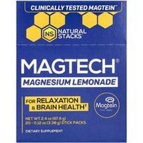 Natural Stacks, „MagTech®“ magnio limonadas, 20 pakelių po 0,12 uncijos (3,38 g)