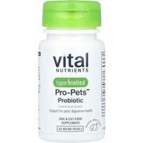 Vital Nutrients, Hiperbiotikai®, Pro-Pets™ Probiotikas, Šunims ir katėms, Natūrali mėsa, 60 mikro-perlų