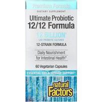 Natural Factors, „Ultimate Probiotic“, 12/12 formulė, 12 milijardų, 60 vegetariškų kapsulių