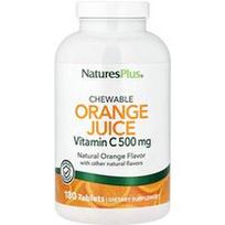 NaturesPlus, Kramtomosios apelsinų sultys, vitaminas C, natūralus apelsinas, 180 tablečių