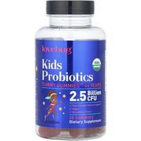 LoveBug Probiotics, Vaikiški probiotikai, pilvo guminukai™, 4+ metai, braškės, 2.5 milijardo KSV, 30 guminukų