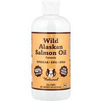 Natural Dog Company, Laukinių Aliaskos lašišų aliejus šunims ir katėms, 473 ml