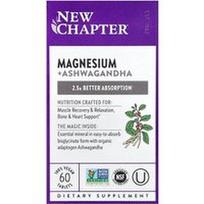 New Chapter, Magnis + Ashwagandha, 60 veganiškų tablečių