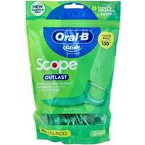 Oral-B, „Glide, Scope® Outlast™“ dantų siūlo krapštukai, mėtinės spalvos, 150 dantų siūlo krapštukų