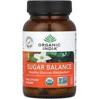Organic India, Cukraus balansas, sveika gliukozės apykaita, 90 daržovių dangtelių