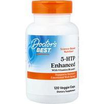 Doctor's Best, 5-HTP, praturtintas vitaminais B6 ir C, 120 vegetariškų kapsulių