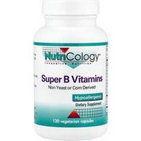 Nutricology, Super B grupės vitaminai, 120 vegetariškų kapsulių