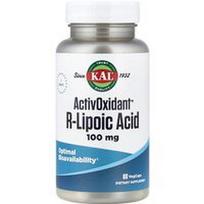 KAL, „ActivOxidant™“, R-lipoinė rūgštis, 100 mg, 60 daržovių kapsulių