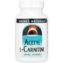 Source Naturals, Acetil-L-karnitinas, 500 mg, 60 tablečių