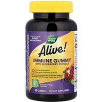 Nature's Way, Gyvas! ® Imuninis guminukas su šeivamedžio uogų ekstraktu, vynuogių ir vyšnių, 90 guminukų