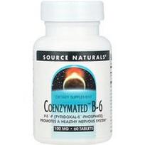 Source Naturals, Koenzimuotas™ vitaminas B-6, 100 mg, 60 tablečių