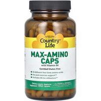 Country Life, „Max-Amino“ kapsulės su vitaminu B6, 180 vegetariškų kapsulių