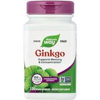 Nature's Way, Ginkmedis, standartizuotas ekstraktas, 120 veganiškų kapsulių