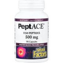 Natural Factors, PeptACE®, žuvų peptidai, 500 mg, 90 kapsulių