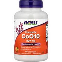 NOW Foods, Kramtomoji CoQ10 su vitaminu E, apelsinas, 90 pastilių