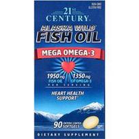 21st Century, „Alaska Wild®“ žuvų taukai, Mega Omega 3, 90 žarnyne tirpstančių minkštųjų kapsulių