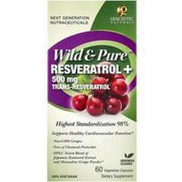 Genceutic Naturals, Wild & Pure™, Resveratrol+, 60 vegetariškų kapsulių