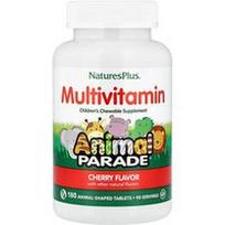 NaturesPlus, Animal Parade®, kramtomi multivitaminai vaikams, vyšnių skonio, 180 gyvūnų formos tablečių