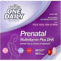 21st Century, Prenatalinis multivitaminas Plus DHR, 2 buteliukai, 60 tablečių / 60 minkštųjų gelių
