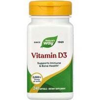 Nature's Way, Vitaminas D3, 50 mcg (2000 TV), 240 minkštųjų gelių