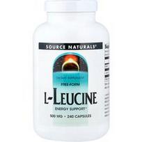 Source Naturals, Laisvos formos L-leucinas, 500 mg, 240 kapsulių