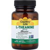 Country Life, L-teaninas, 200 mg, 60 veganiškų kapsulių