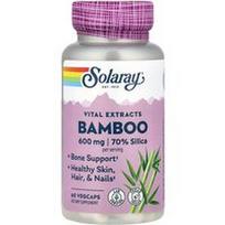 Solaray, Gyvybiškai svarbūs ekstraktai, bambukas, 60 daržovių kapsulių (300 mg vienoje kapsulėje)