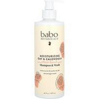 Babo Botanicals, Drėkinamasis šampūnas ir prausimasis, avižos ir medetkos, 16 fl oz (473 ml)