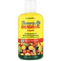 NaturesPlus, „Source of Life®“, skystas multivitaminų ir mineralų papildas, tropinių vaisių skonio, 887,10 ml (30 skysčio uncijų)