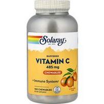 Solaray, Buferinis vitamino C kramtomasis kremas, natūralus apelsinas, 485 mg, 100 kramtomųjų medžiagų