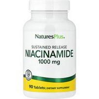 NaturesPlus, Niacinamidas, pailginto atpalaidavimo, 1000 mg, 90 tablečių