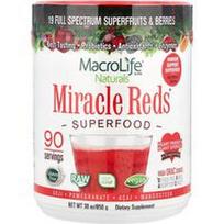 Macrolife Naturals, „Miracle Reds®“, supermaistas, goji uogos, granatai, acai uogos, mangostanas, 850 g