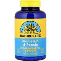 Nature's Life, Bromelainas ir papainas, 250 kapsulių