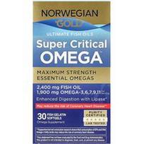 Renew Life, „Norwegian Gold®“, „Super Critical Omega™“, maksimalaus stiprumo, 30 žuvies želatinos minkštųjų kapsulių