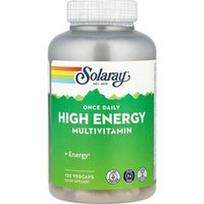 Solaray, Kartą per dieną vartojamas didelės energijos multivitaminas be geležies, 120 daržovių kapsulių