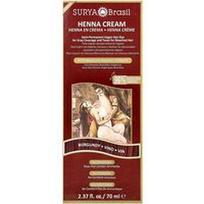 Surya Brasil, Henna Cream, pusiau ilgalaikiai veganiški plaukų dažai žiliems plaukams padengti ir tonikas balintiems plaukams, bordo, 2.37 fl oz (70 ml)