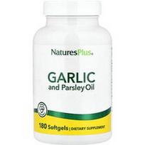 NaturesPlus, Česnakų ir petražolių aliejus, 180 minkštųjų kapsulių