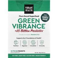 Vibrant Health, „Green Vibrance®“ +25 milijardai probiotikų, 21.0 versija, 15 pakelių, 165 g