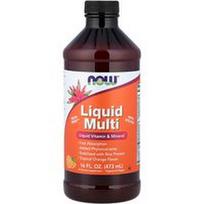 NOW Foods, Skystas multivitaminas su ksilitoliu, tropinių apelsinų skonio, be geležies, 473 ml