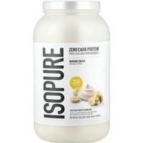 Isopure, Nulinių angliavandenių baltymų milteliai, bananų kremas, 1,36 kg
