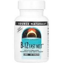 Source Naturals, B-12 Fast Melt™, 5 mg, 60 tablečių